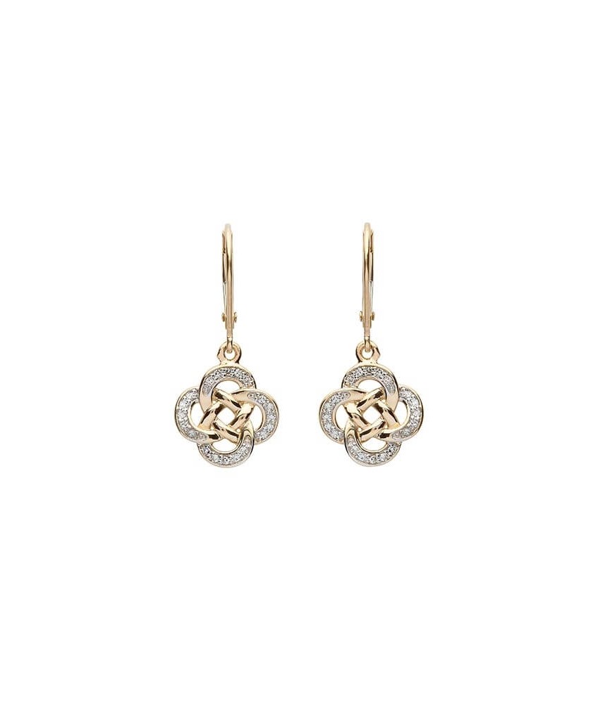 Boucles d'oreilles diamant celtique