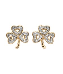 Shamrock Diamond Stud Earrings