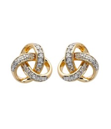 Diamond Trinity Stud Earrings