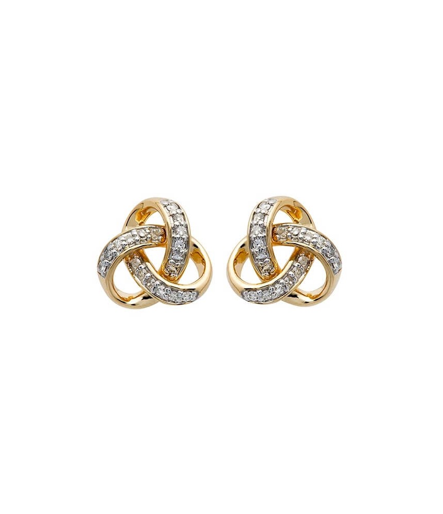 Diamond Trinity Stud Earrings