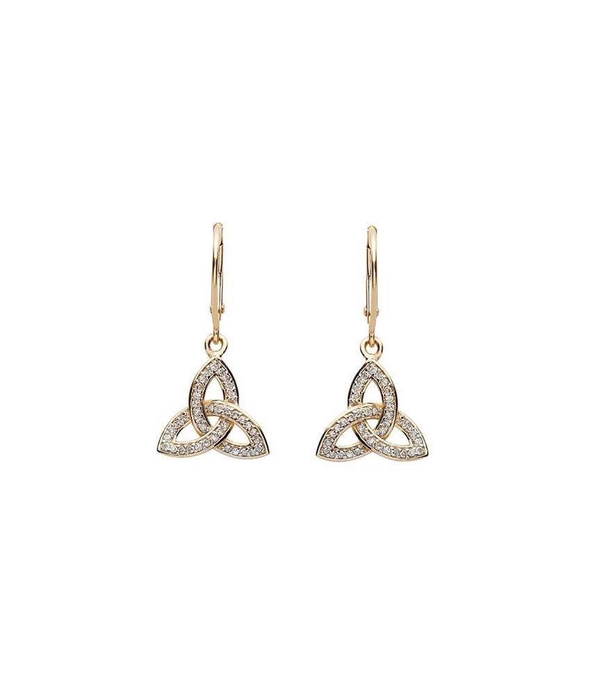 Boucles d'oreilles pendantes diamant Trinité