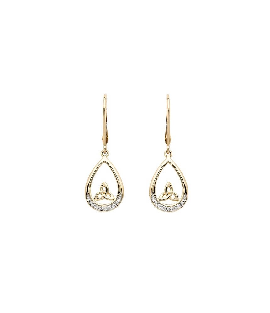 Trinité diamant pendre boucles d'oreilles