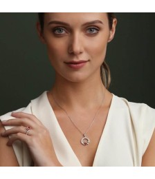 January Birthstone Claddagh Necklace - On Model