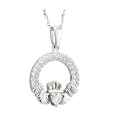 April Birthstone Claddagh Necklace