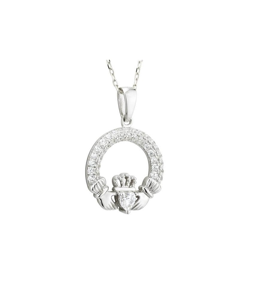 April Birthstone Claddagh Necklace