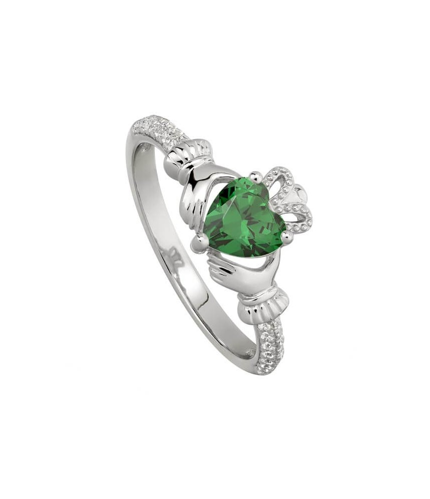 May Emerald Claddagh Ring