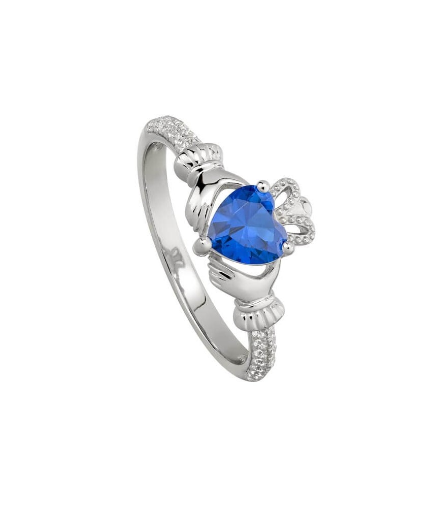 September Sapphire Claddagh Ring