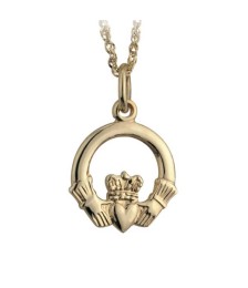 Small Gold Claddagh Pendant