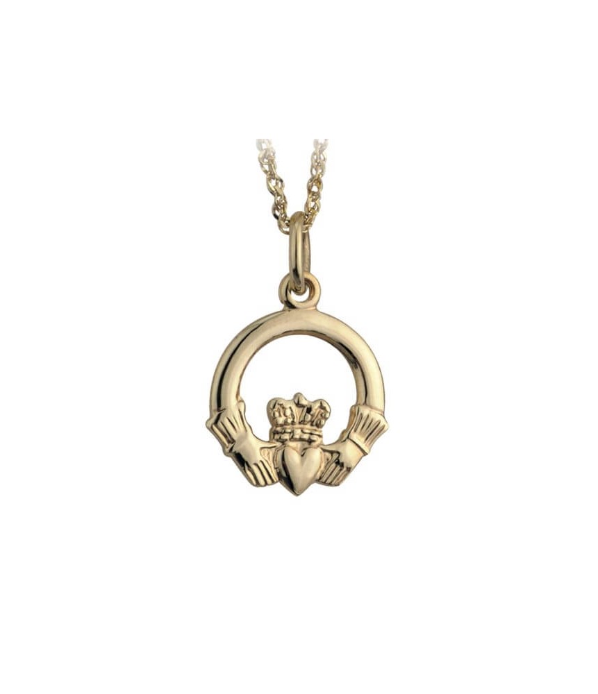 Kleiner goldener Claddagh Anhänger