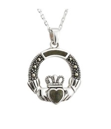 Connemara Marble Claddagh Pendant