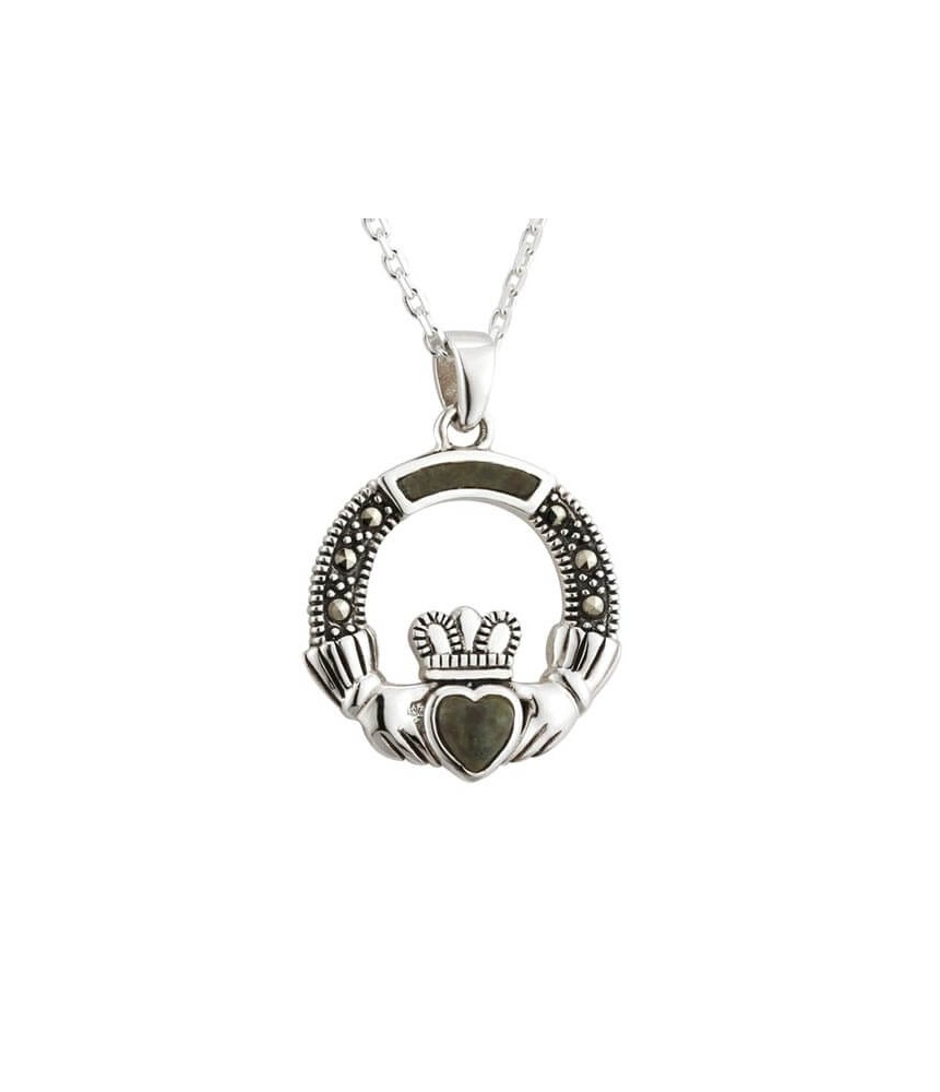 Connemara Marble Claddagh Pendant