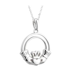 White Gold Claddagh Pendant