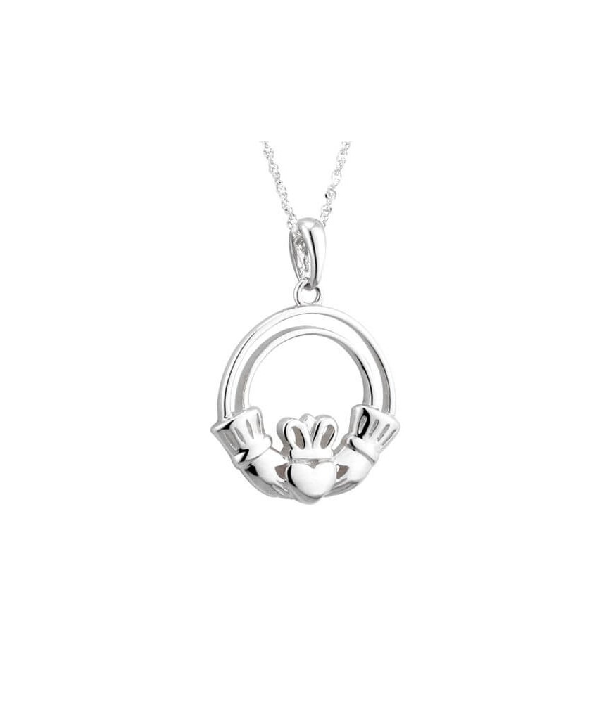 White Gold Claddagh Pendant