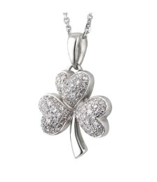 White Gold Diamond Shamrock Pendant