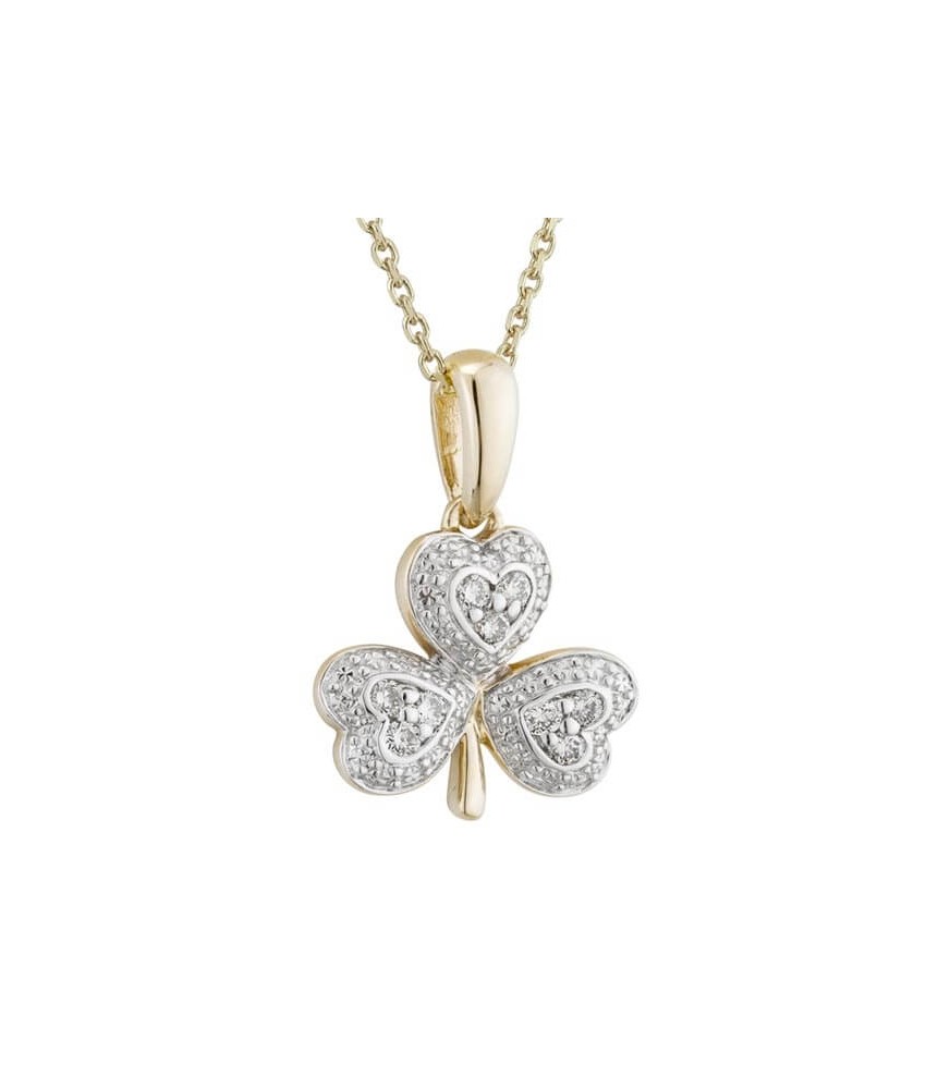 Irish Shamrock Diamond Pendant