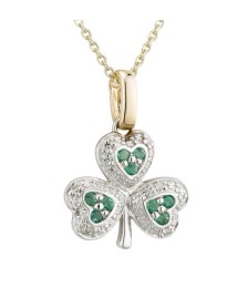 Collier trèfle irlandais émeraude