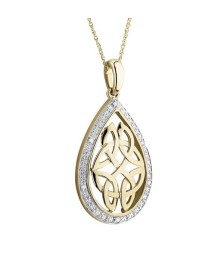 Trinity Teardrop Diamond Pendant