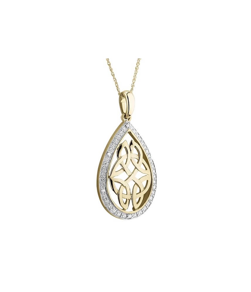 Trinity Teardrop Diamond Pendant