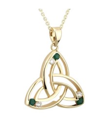 Diamond & Emerald Trinity Pendant