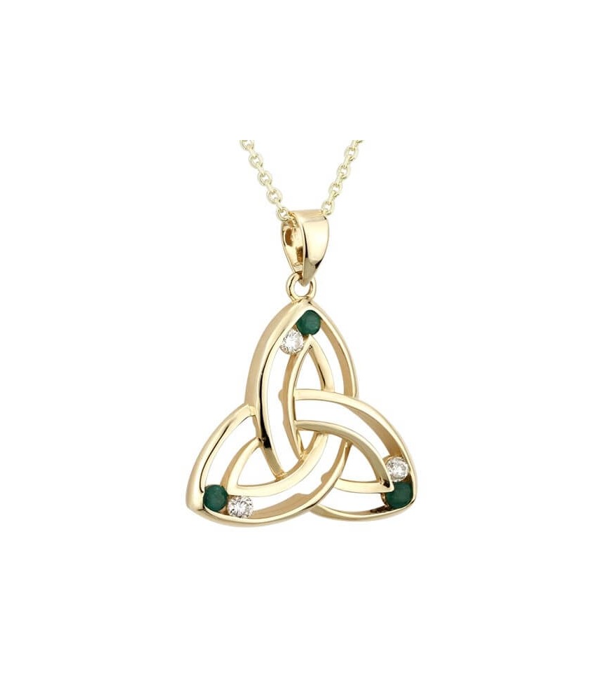 Diamond & Emerald Trinity Pendant