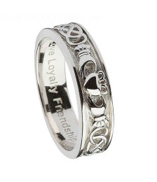 Men's Silver Claddagh Wedding Ring