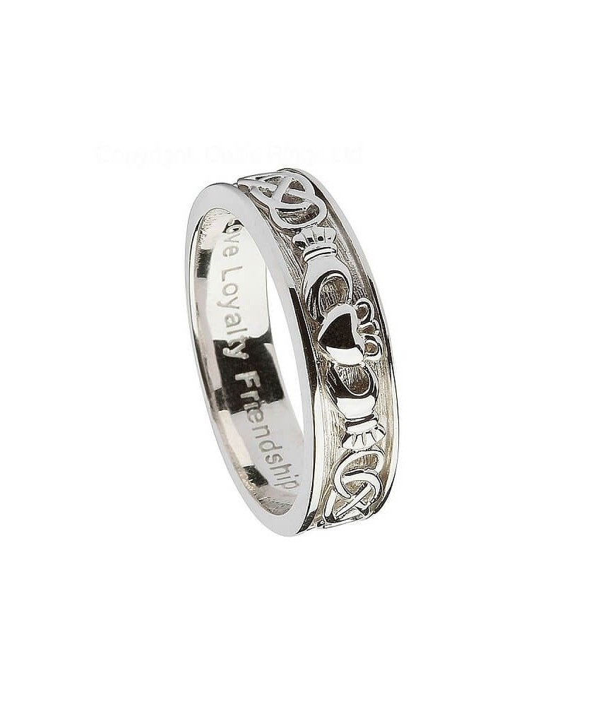 Bague de mariage en argent Claddagh pour homme