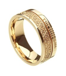 Ogham Trinity Knot Faith Ring - All Yellow Gold