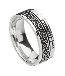 Ogham trinité bague de foior - Argent oxydé