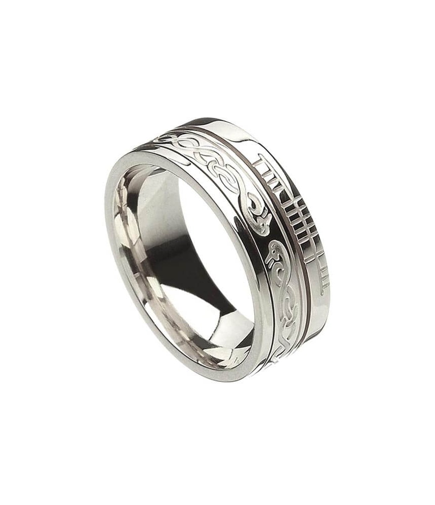 Ogham Le Chéile Faith Ring - All White Gold