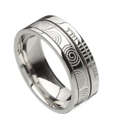 Ogham Newgrange Faith Ring - All White Gold