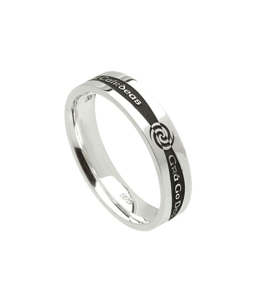 Women's Irish Promise Ring - Oxidized Silver