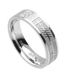 Bande de soulmate Ogham pour femme - Or blanc ou argent