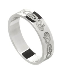 Women's Celtic Swan Wedding Ring - Silver or White Gold