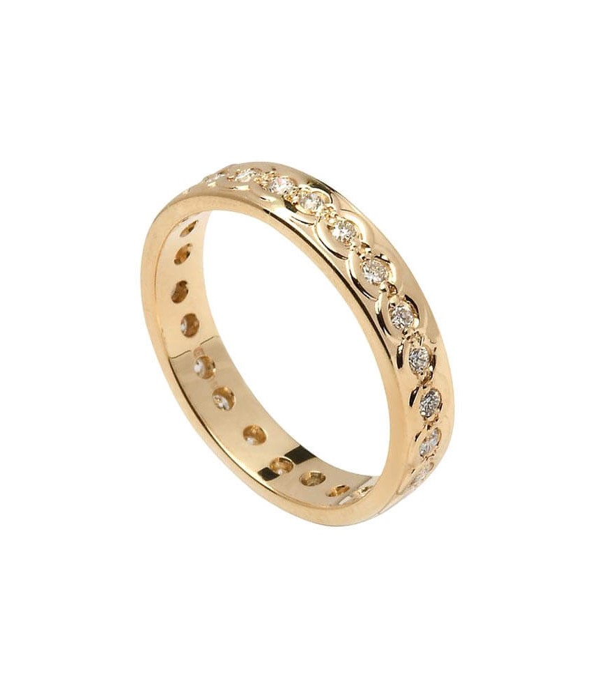 Damen Ewigkeit Diamant Ehering - Gelbgold