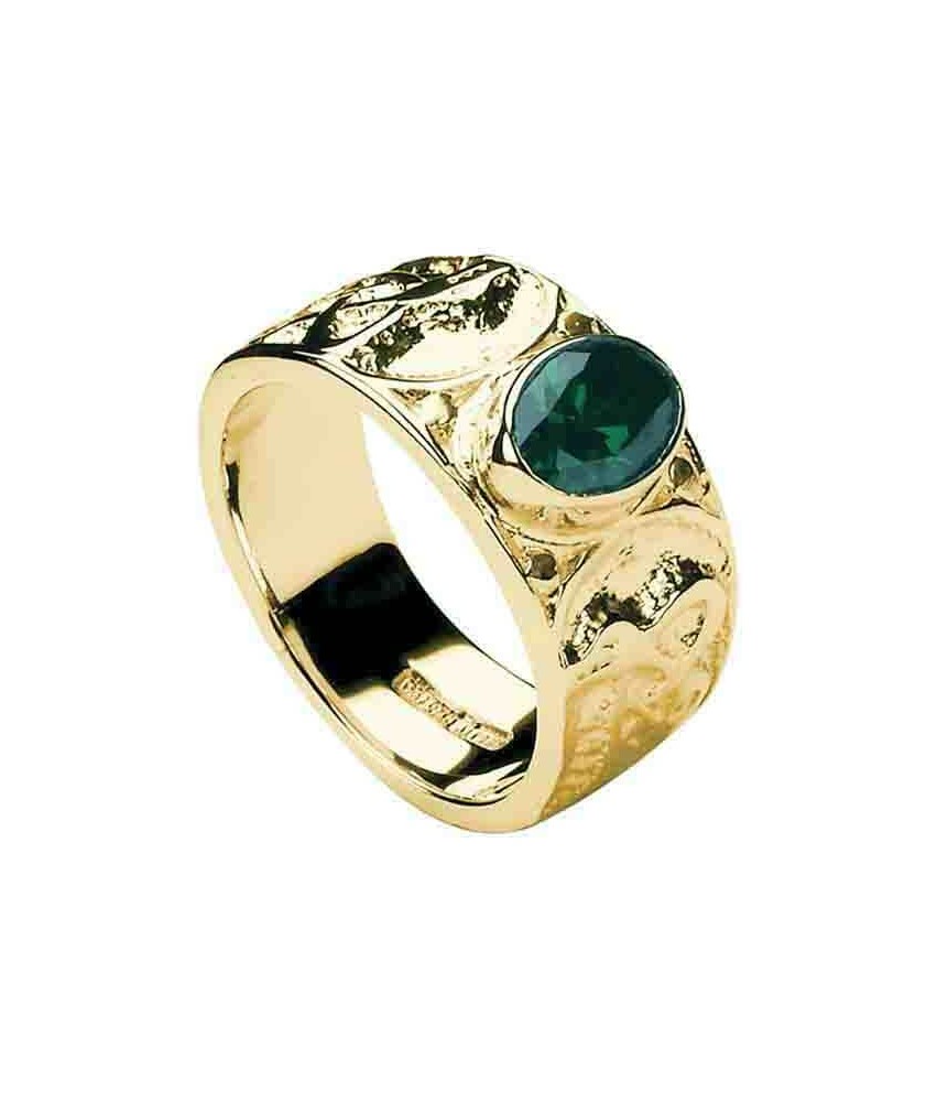 Mens Celtic Knot Ring with CZ - Gold