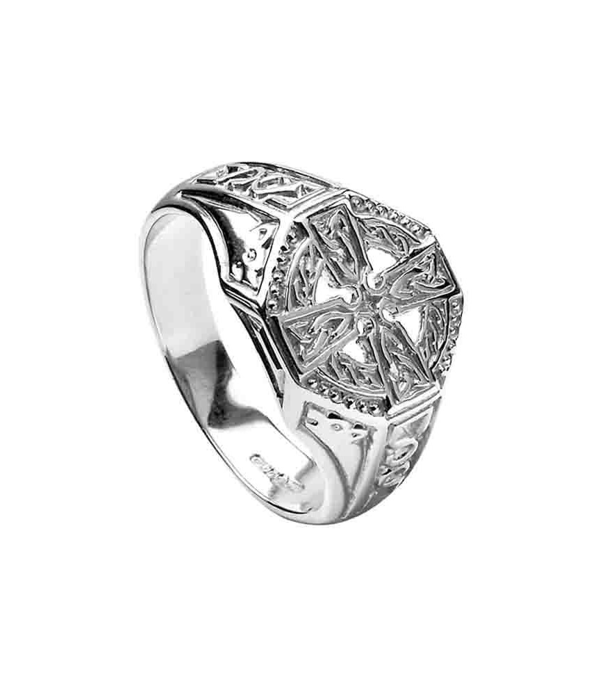 Bague Croix Celtique - Argent ou or blanc