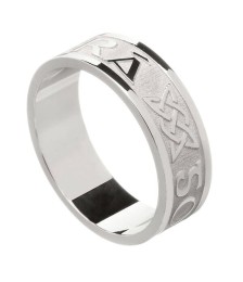 Men's Irish Forever Love Ring - White Gold or Silver