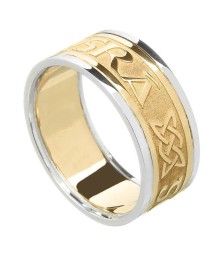 Bague pour homme avec bordure pour toujours - jaune avec bordure blanc