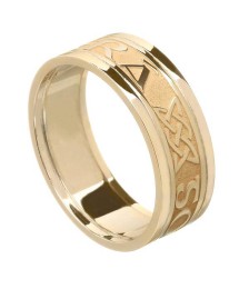 Women's Forever Love Ring with Trim - All Yellow Gold