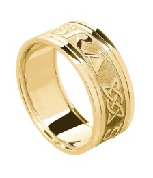 Bague pour homme avec bordure pour toujours - Tout en or jaune