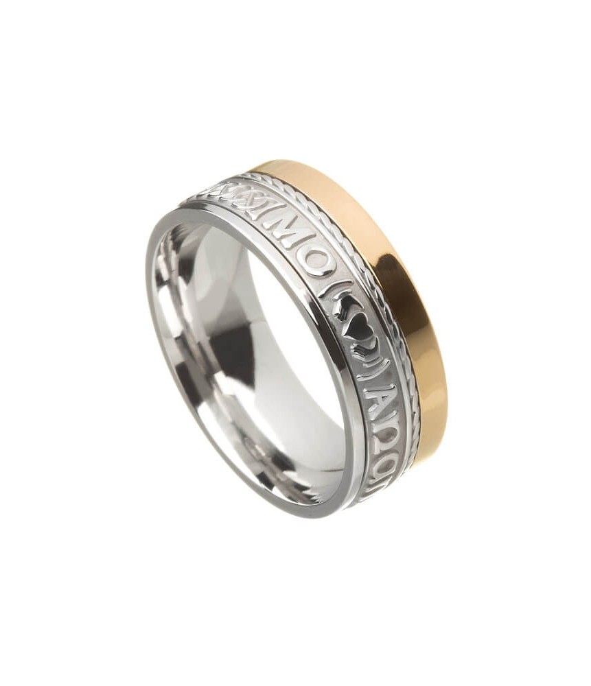 Unisex Soulmate Wedding Ring - White & Yellow Gold