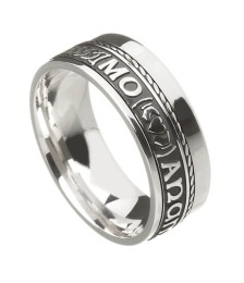 Unisex Soulmate Wedding Ring - Oxidized Silver