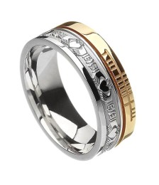 Ogham Claddagh Faith Ring