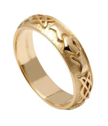 Embossed Claddagh Wedding Ring