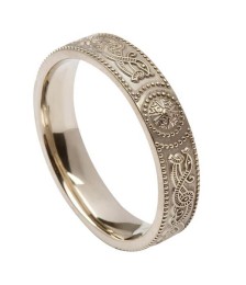 Womens Irish Warrior Ring - White Gold