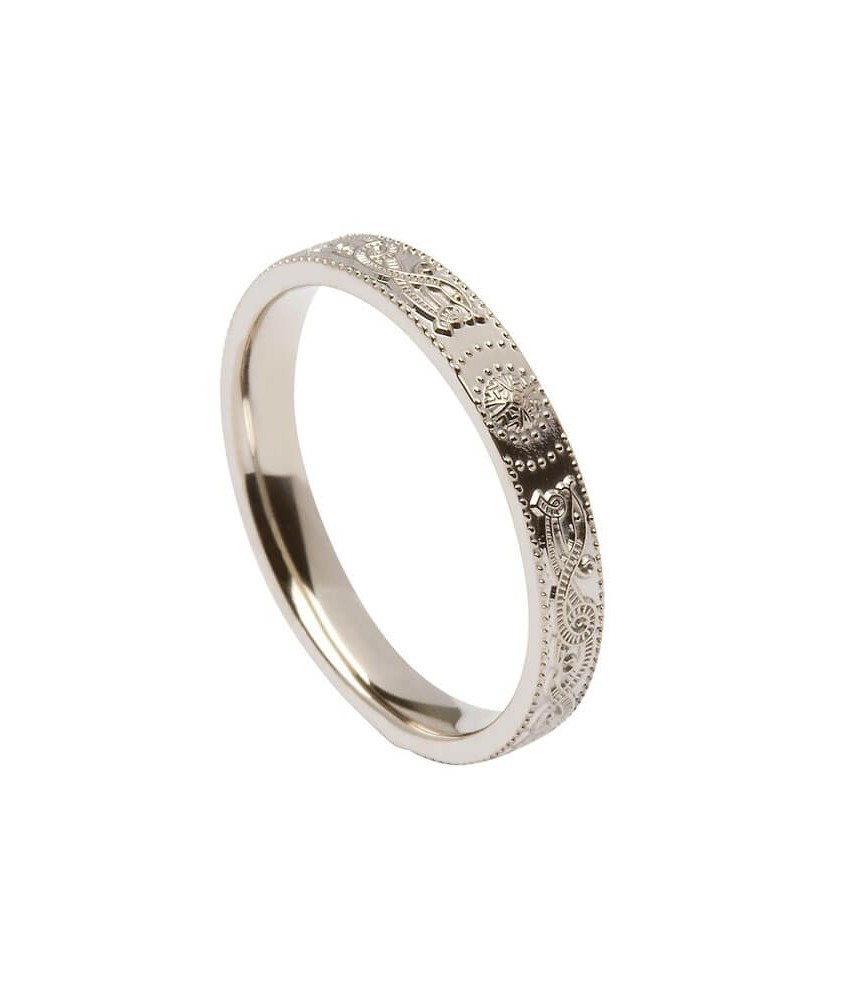 Schmale Keltische Krieger Ring - Silber