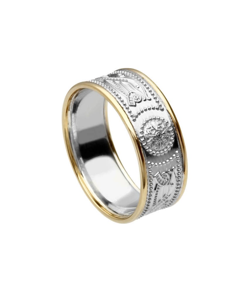 Bague guerrière en argent pour homme avec jante