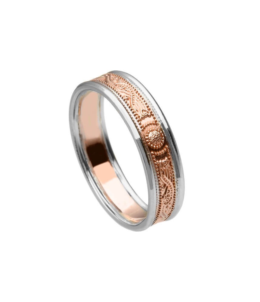 Bague étroite en or rose avec jante