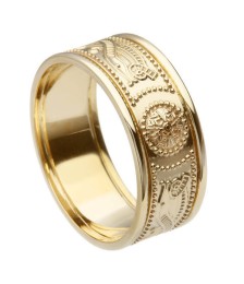 Men's Warrior Ring with Trim - All Yellow Gold