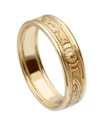 Schmaler Krieger Ring mit Rand - Alles Gelbgold